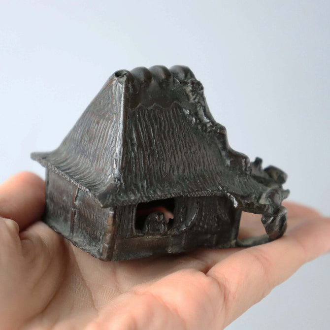 盆景 家屋置物【 Small bronze house for BONKEI  】 [s1449]