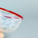赤縁水玉文碗形氷コップ [g006]